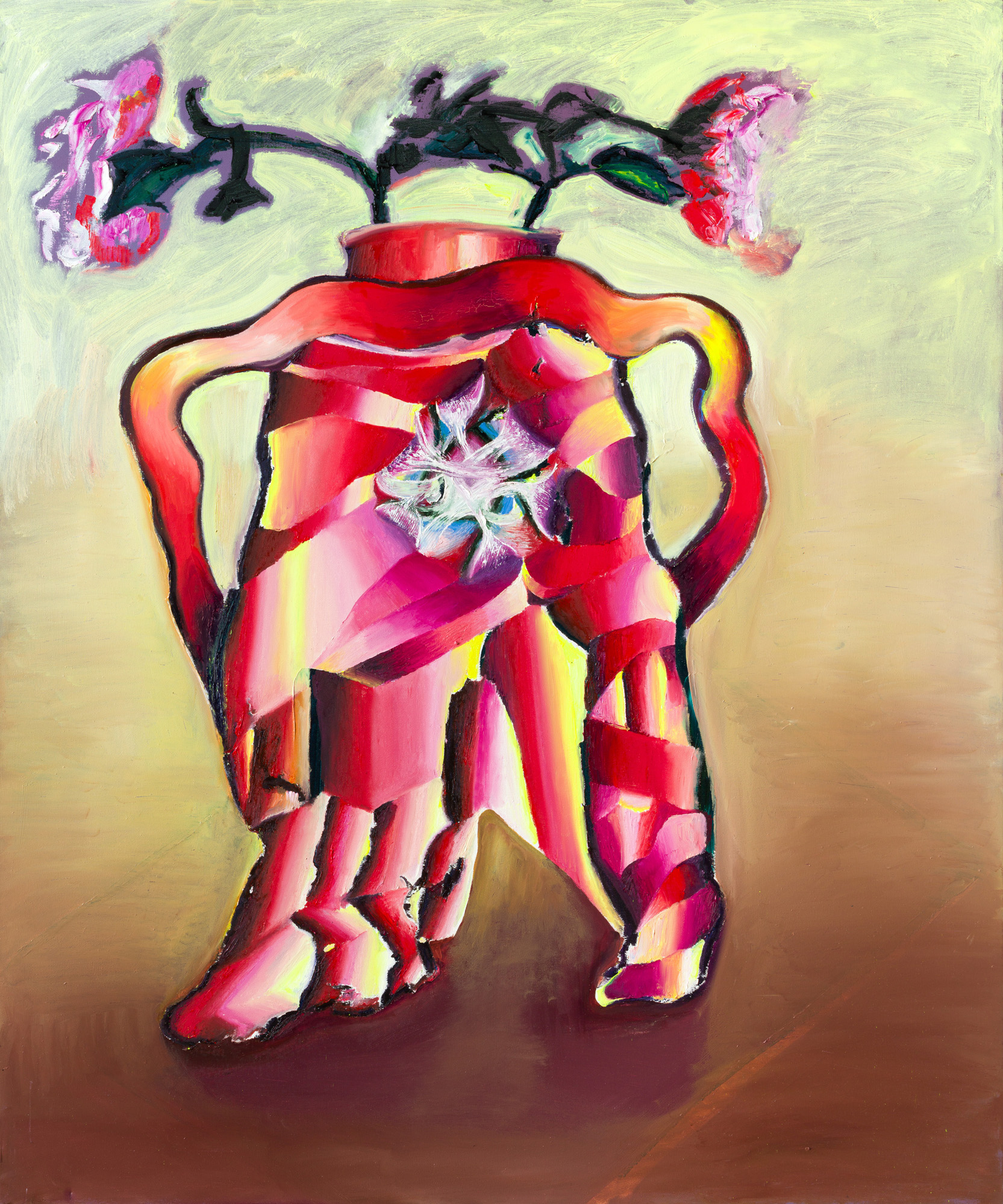 HUMINILOWICZ Vanda_26_Amfóra rózsával_2024_olaj, vászon_120x100 cm2
