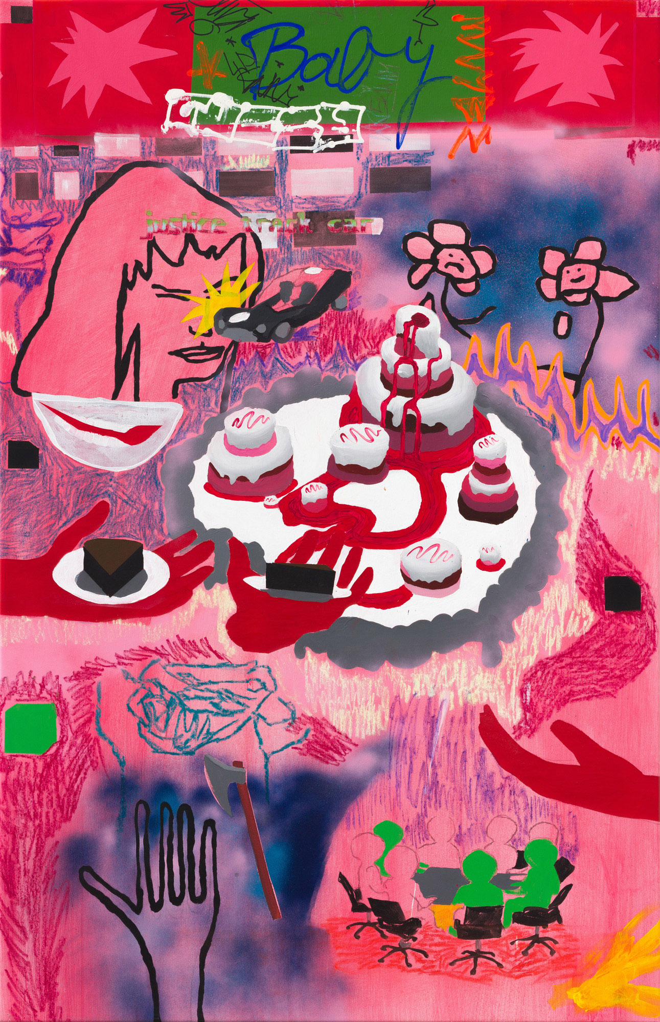 KOVÁCS Kira_1_Cake from summer_2022_akril, olajpasztel, vászon_164x110 cm