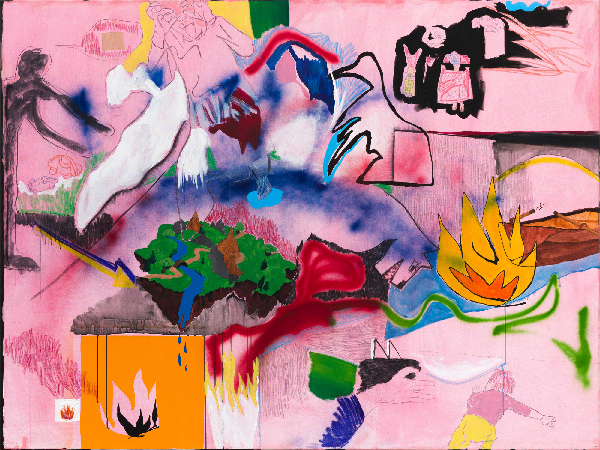 KOVÁCS Kira_2_Unrealistic fears of Óbuda mums_2022_akril, olajpasztel, vászon_150x200 cm