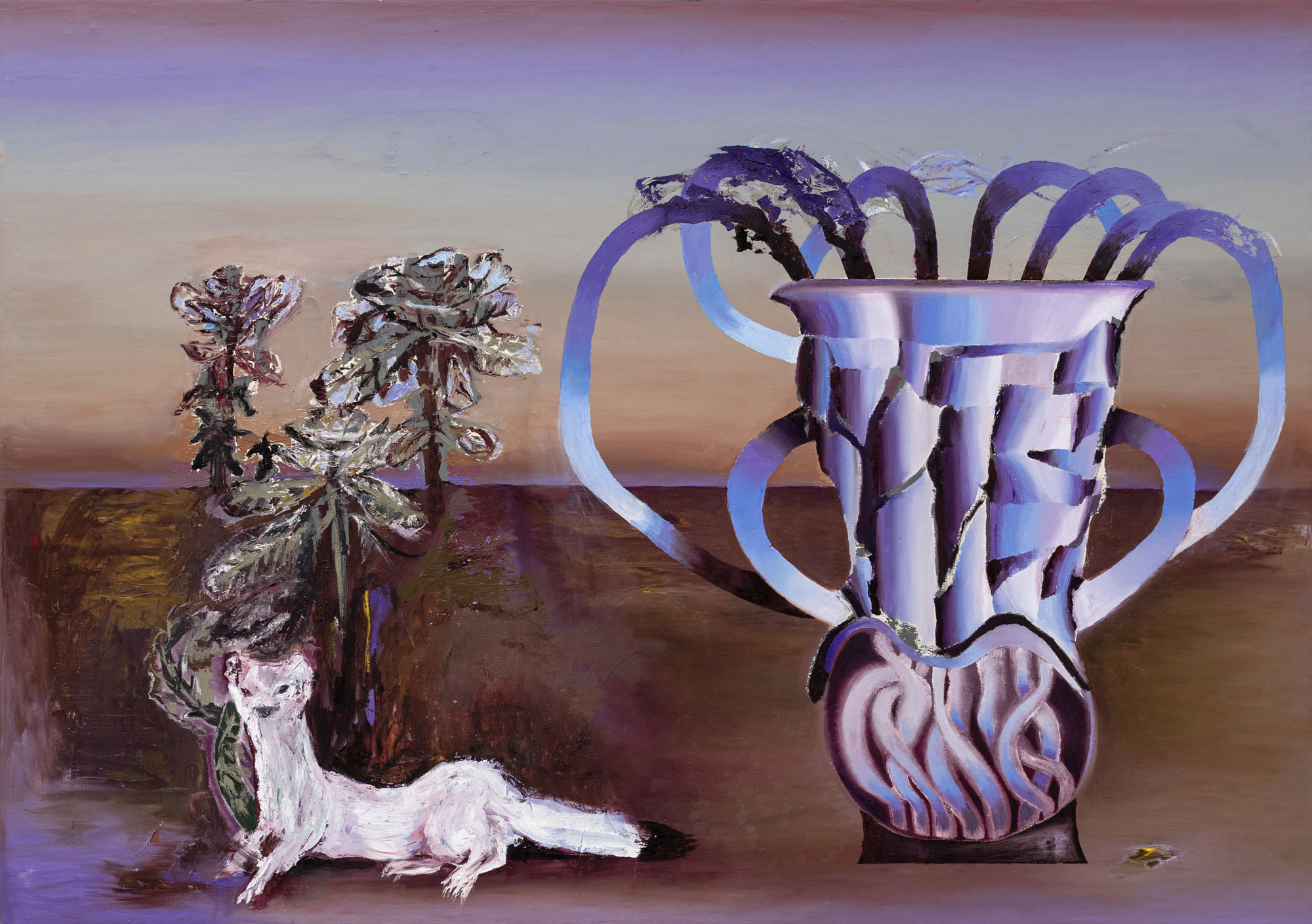 HUMINILOWICZ Vanda_32_Amfóra hermelinnel_2024_olaj, vászon_121×164 cm