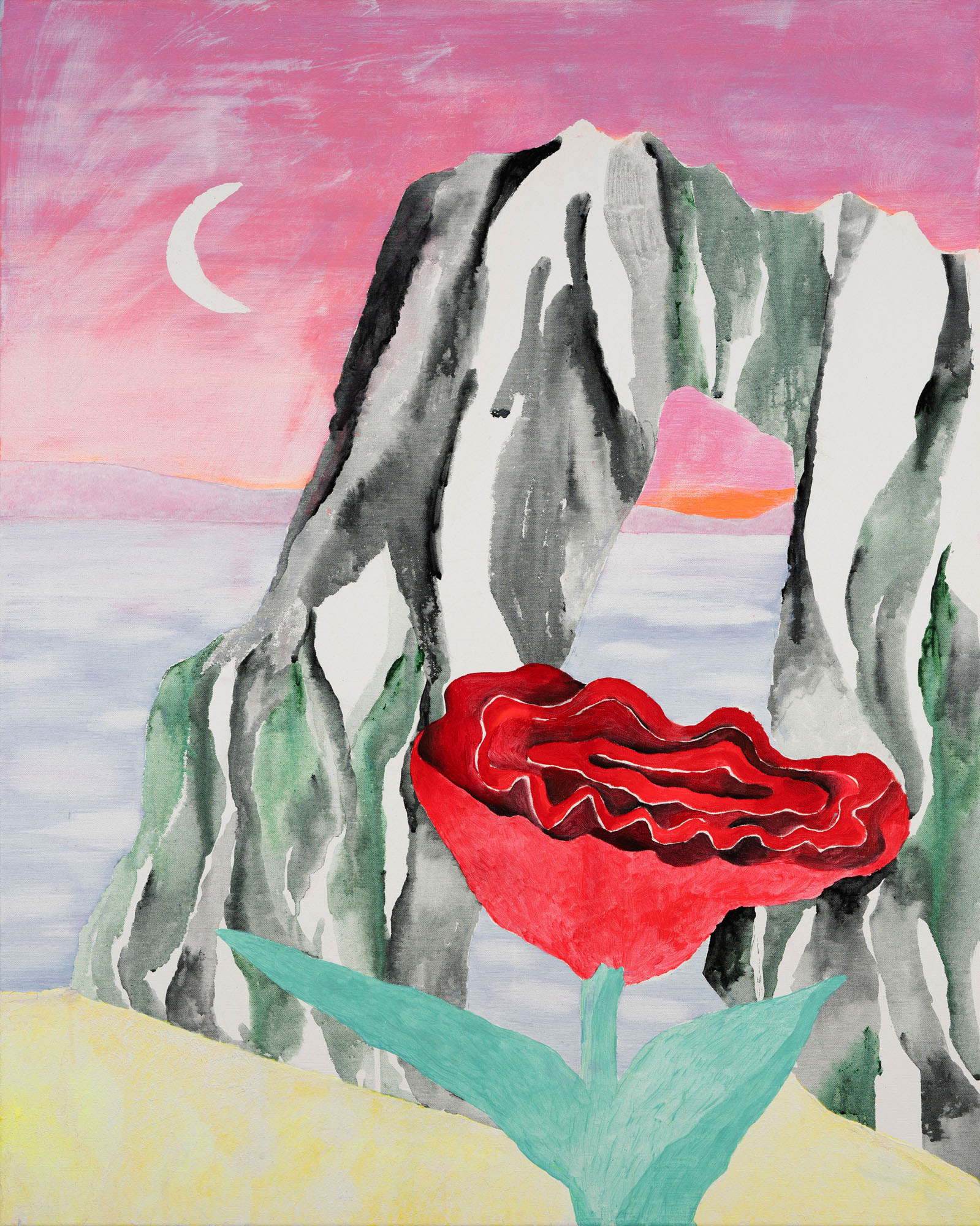 TÁNCOS Anna_20_Alkonyat rózsával_2024_akril, vászon_100×80 cm
