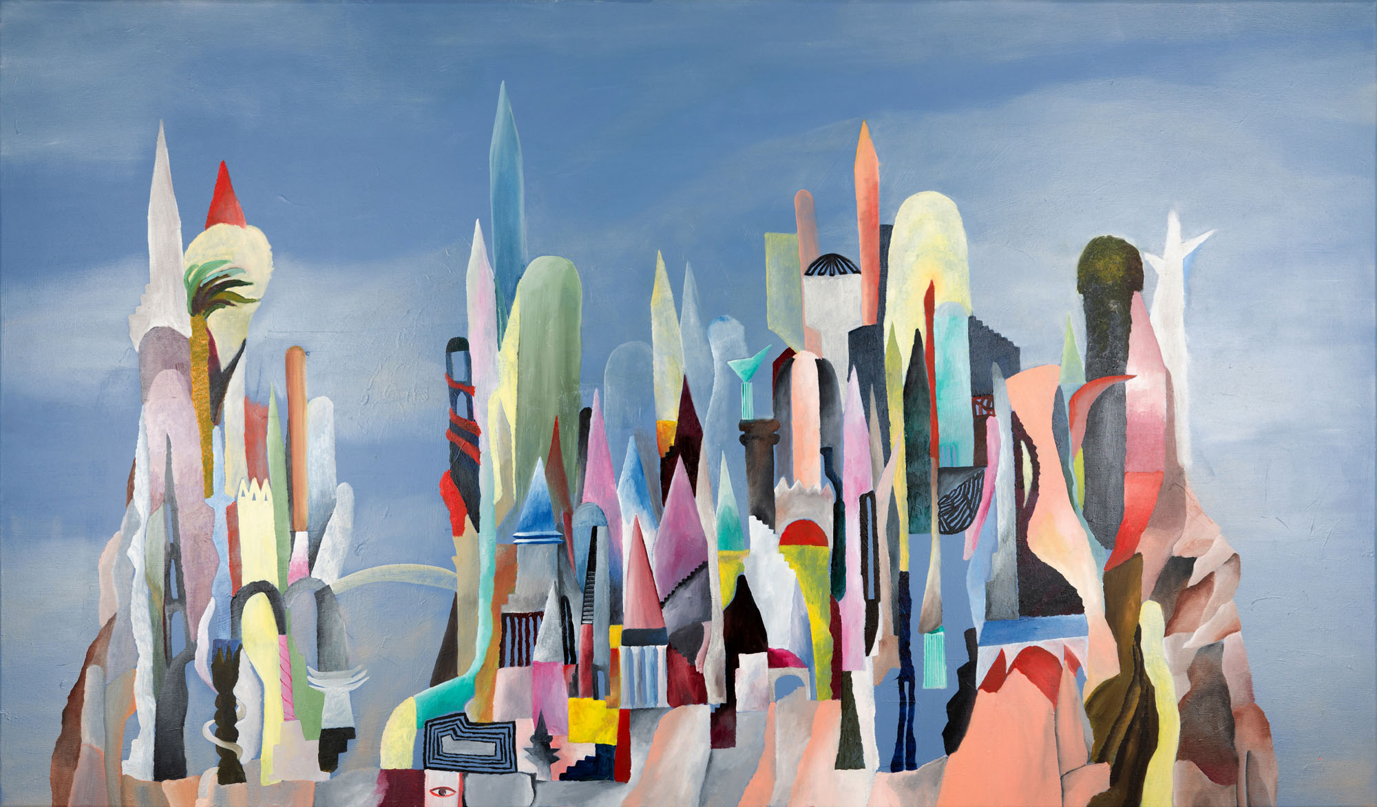 TÁNCOS Anna_22_Homokra épített várak_2024_olaj, vászon_100×170 cm