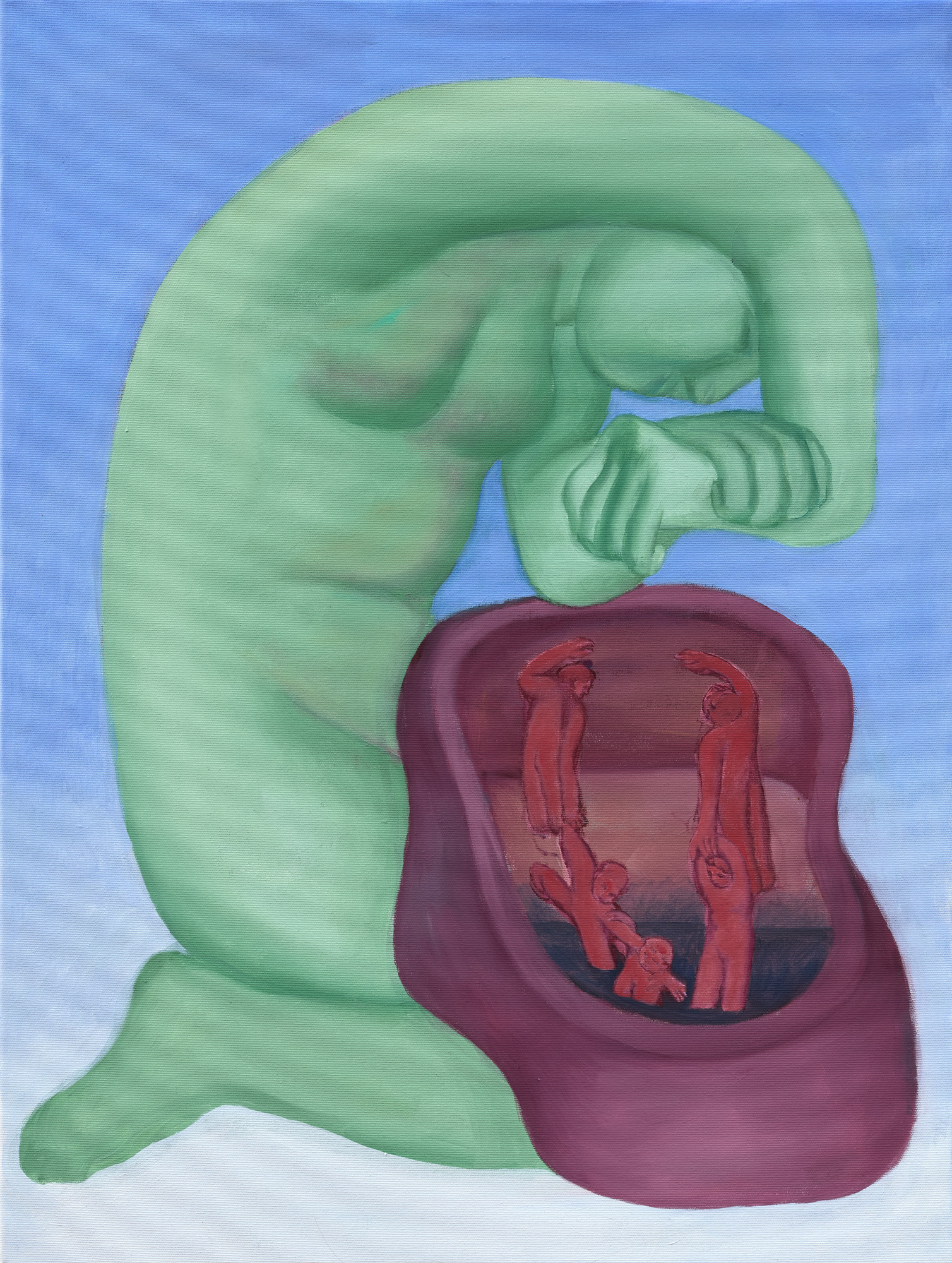 KÁLÓCZY Eszter_46_Összekapaszkodva_2025_olaj, vászon_80×60 cm_1