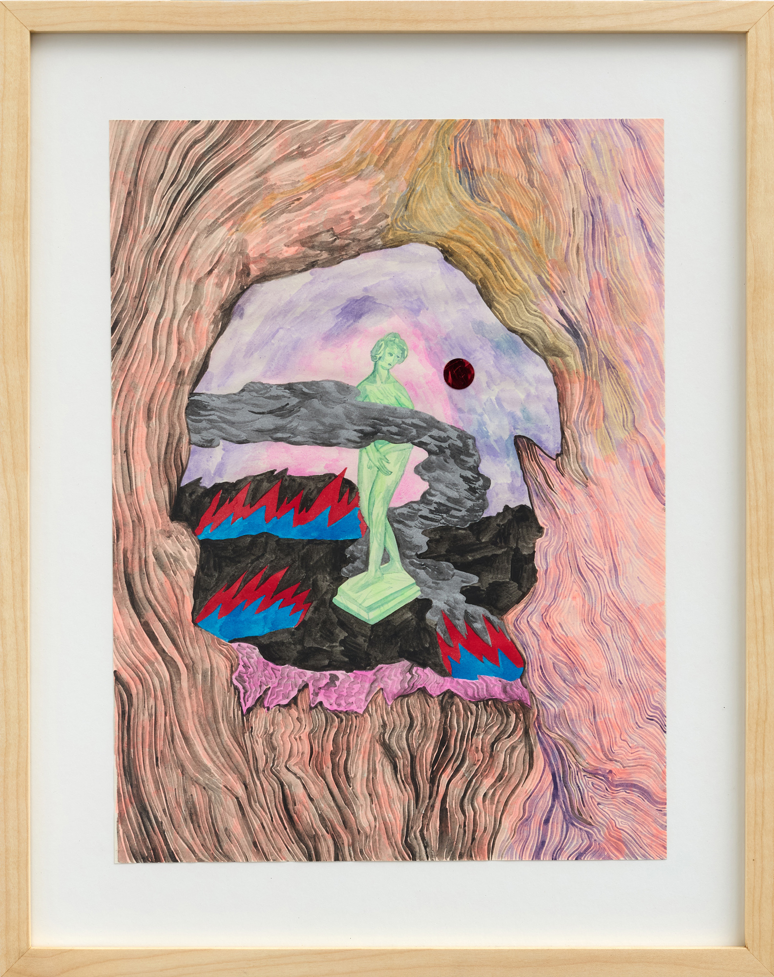 MÁRVÁNY Berta_1_Aphrodite_2025_akvarell, tinta, filctoll, flitter, papír_30×23 cm_1