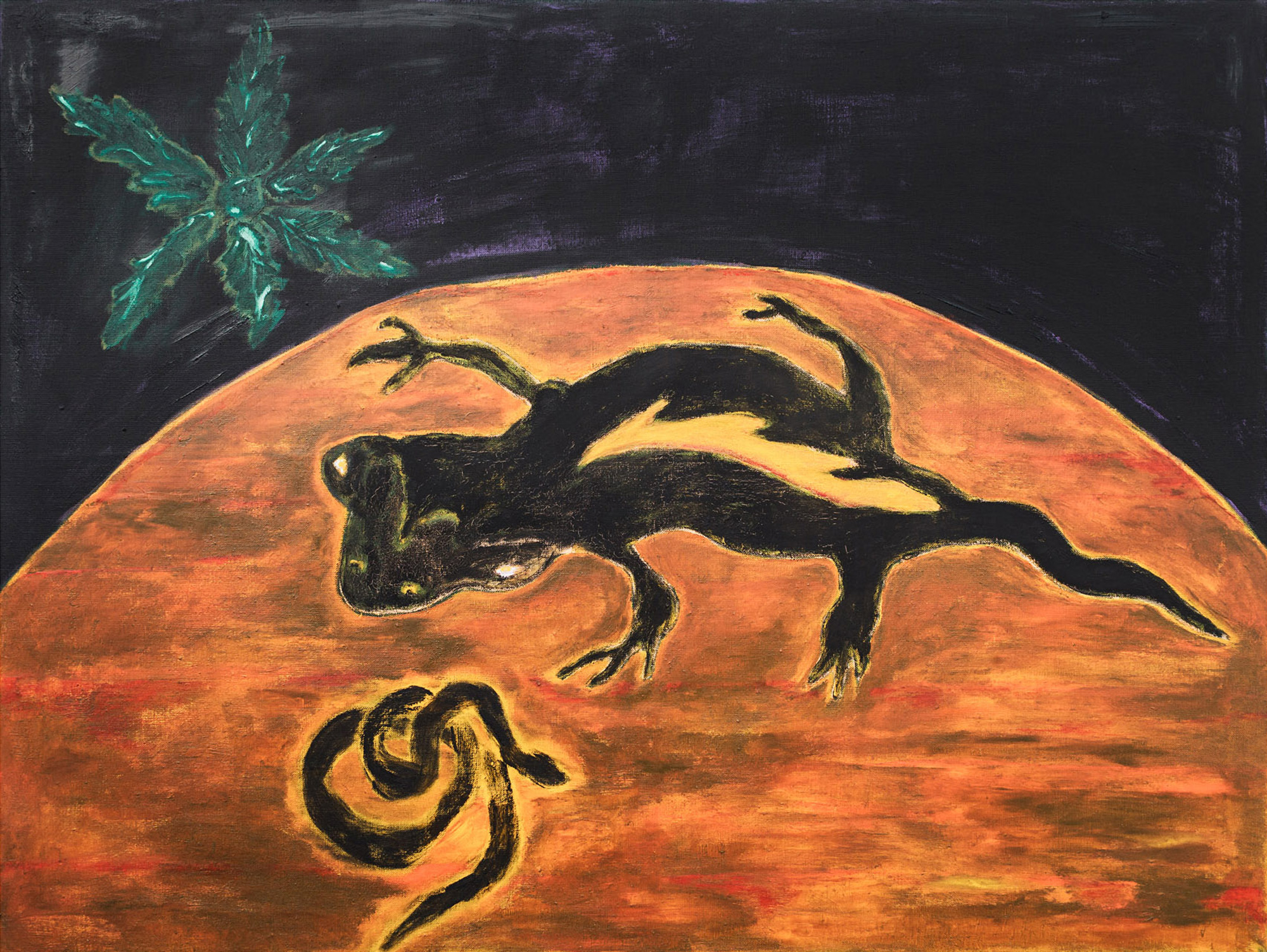 ULBERT Ádám_8_Salamander, Snake and Nettle _2020_olaj, vászon_120×90 cm
