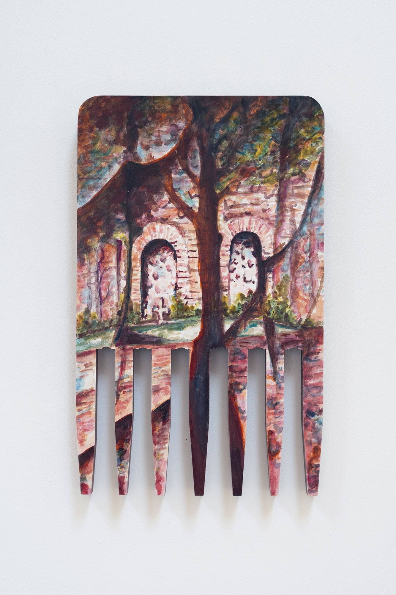 KLING Emma_25_All This Trouble for a Comb_2025_olaj, fa_40×25cm copy