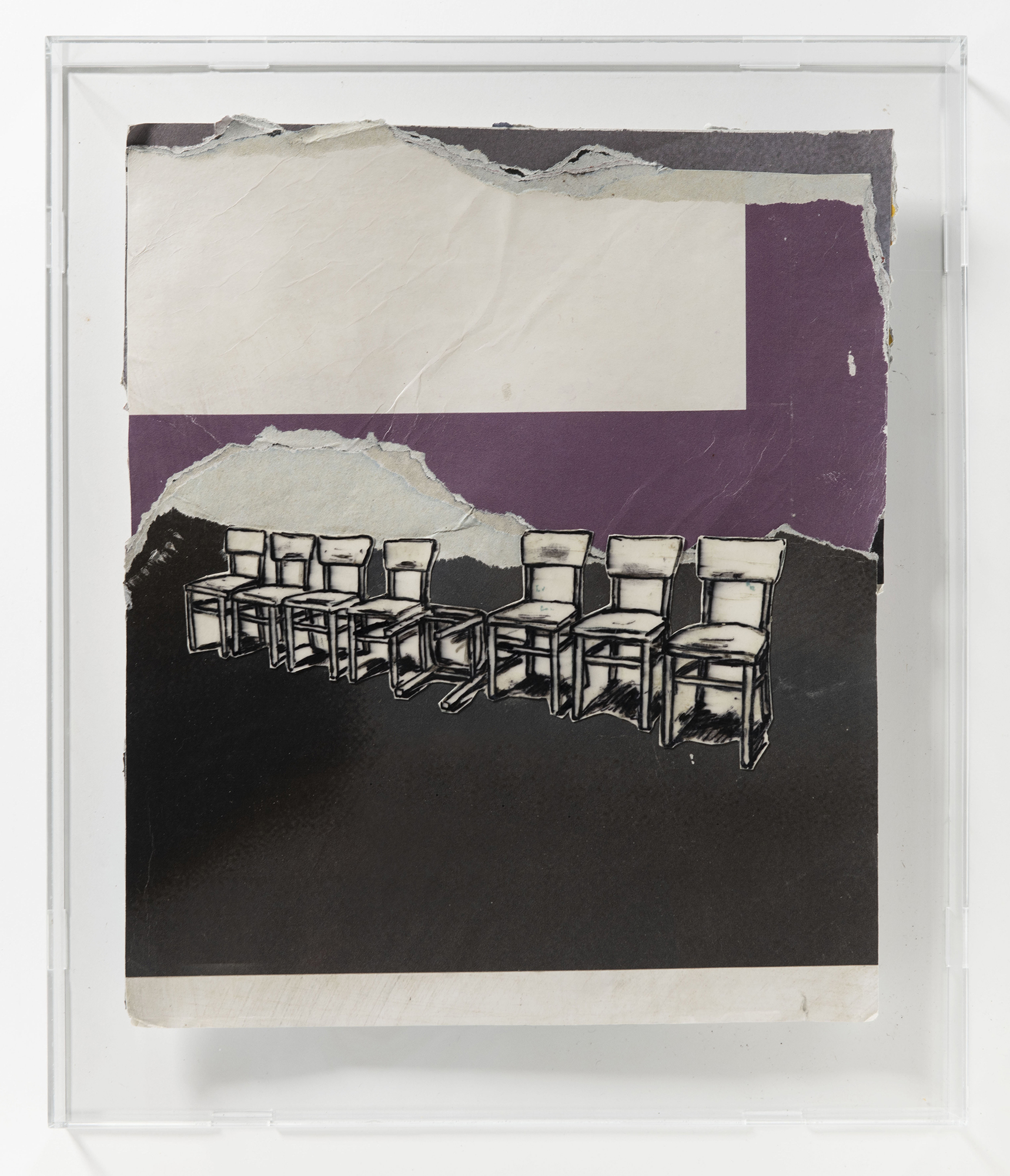 Jakub JANOVSKY_Eight Chairs, 2026, acrylic, ink, silicone, paper, plexiglass frame (size Iwill send tomorrow) copy