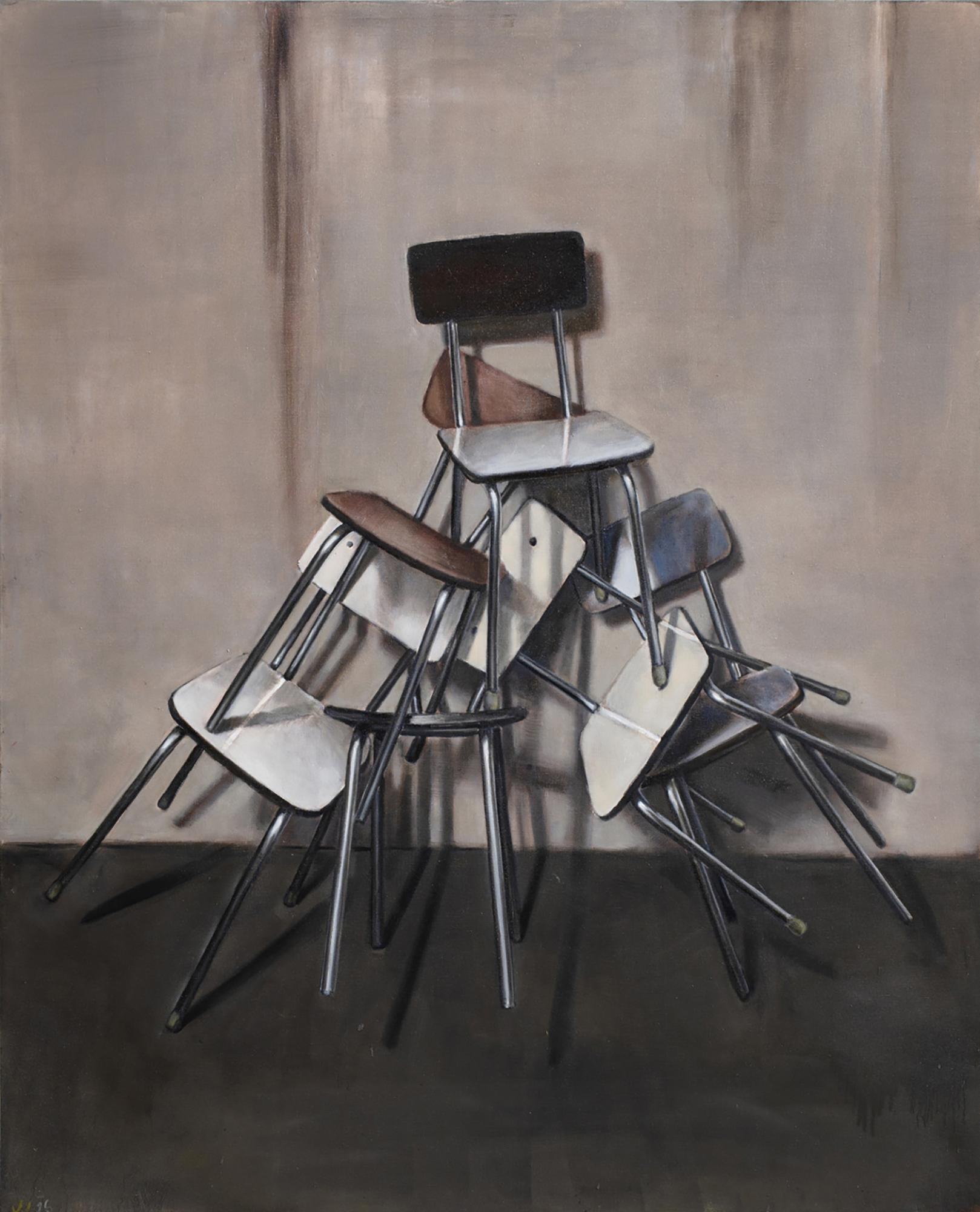 Jakub JANOVSKY_Six Chairs(Chaos), 2026, acrylic and oil on canvas, 200x160cm copy